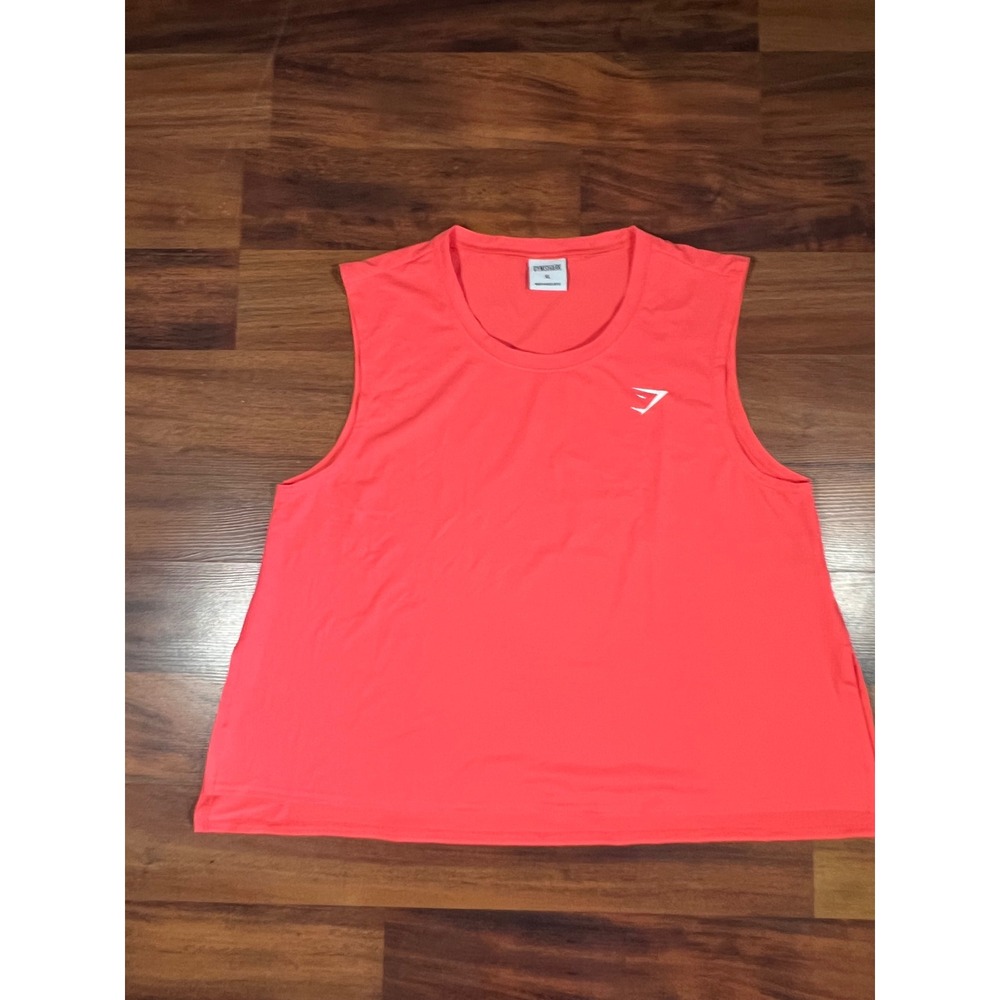 Gymshark Womens XL Sleeveless Tank Top Coral Athletic Workout Training Shirt